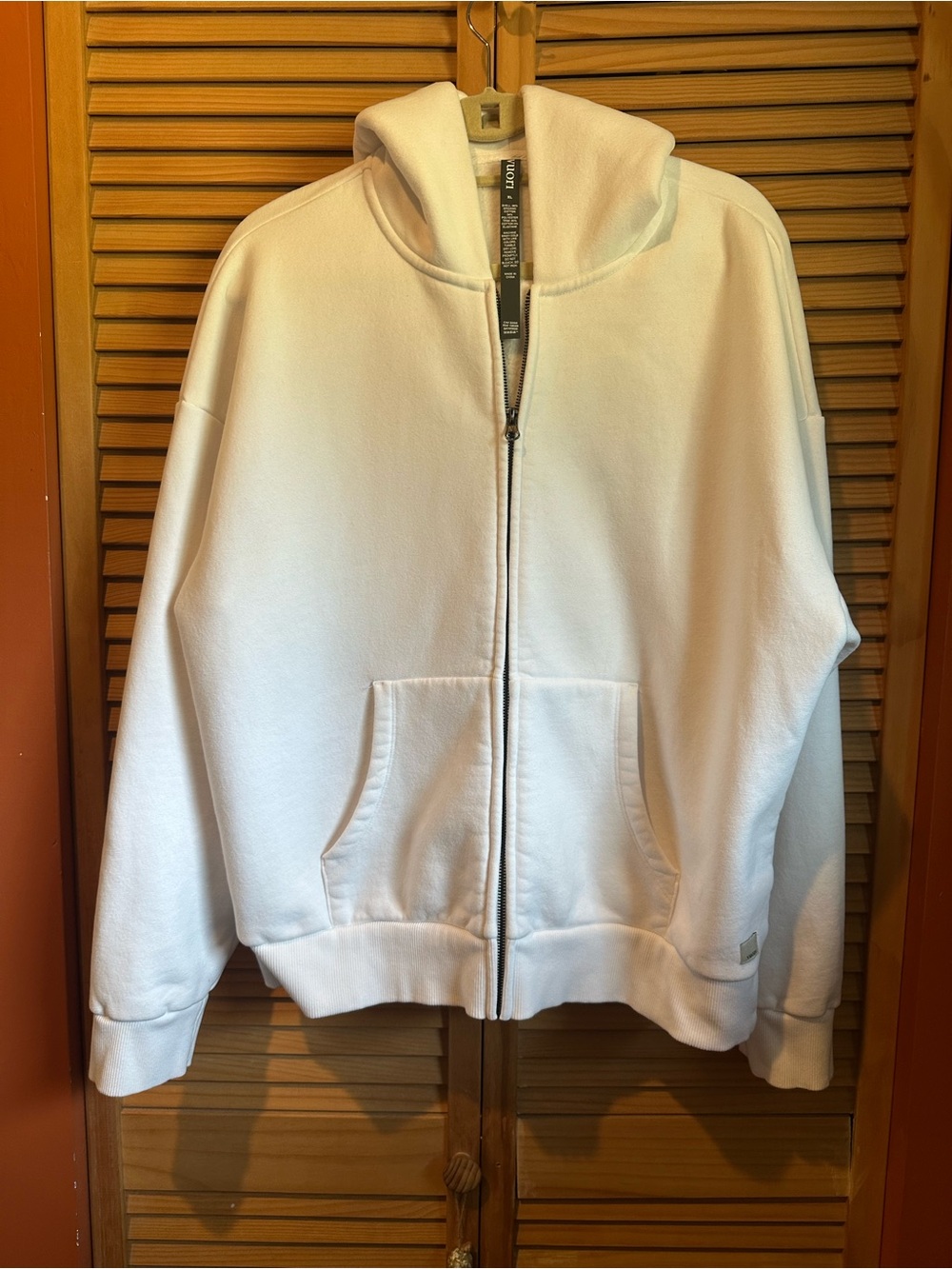 Women’s Zip-Up Hoodie Sweater - White